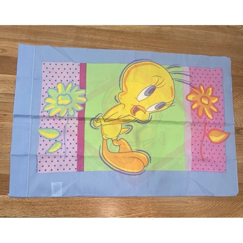 Vintage 2000 Tweety Bird Pillowcase Double Sided NEW